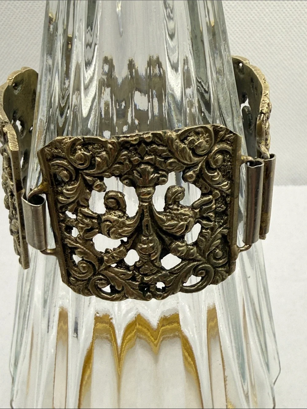 Vintage huge gorgeous open Ornate Brass-Tone Filigree art nouveau Bracelet wowza